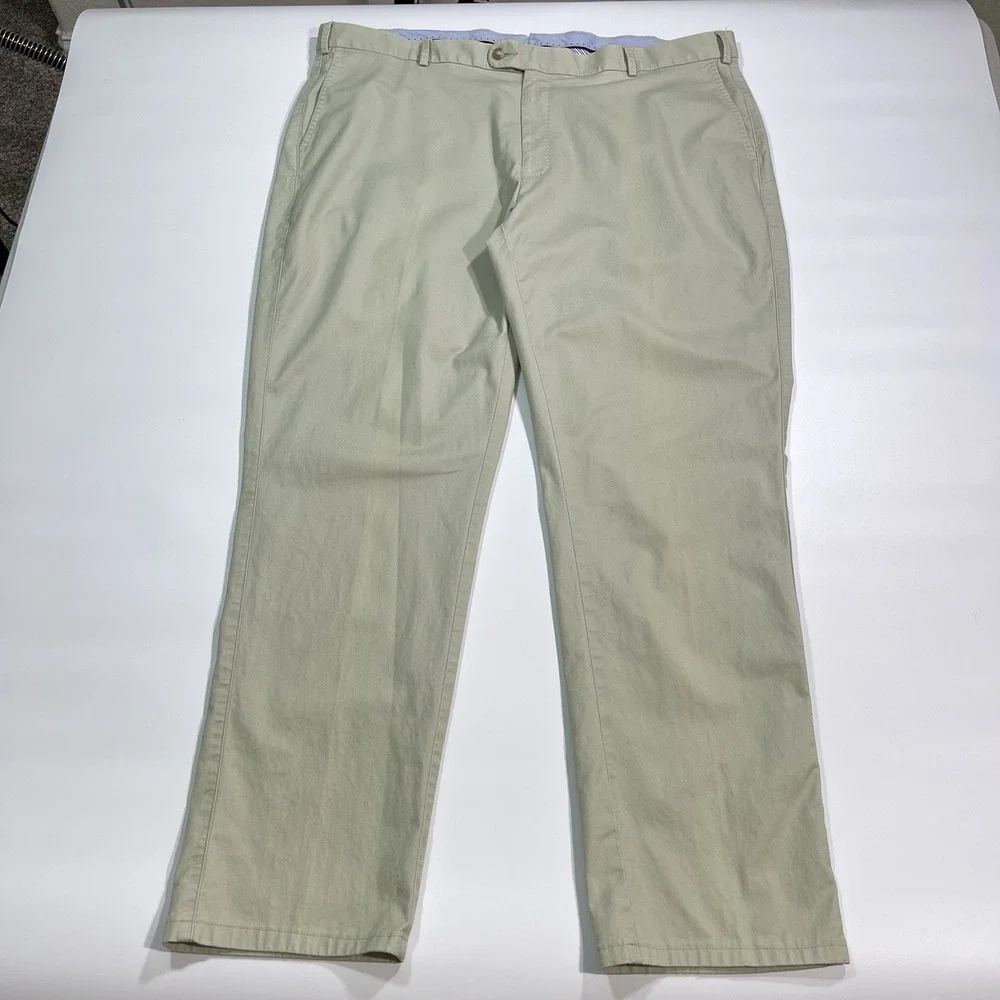Peter Millar Flat Front Performance Golf Beige Pants Mens Size 42x31